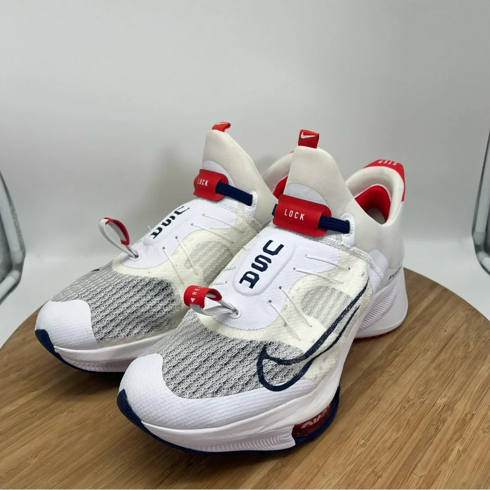 Nike Air Zoom Tempo NEXT FlyEase CV1889-100 White Blue Void Sneakers Size 12 New